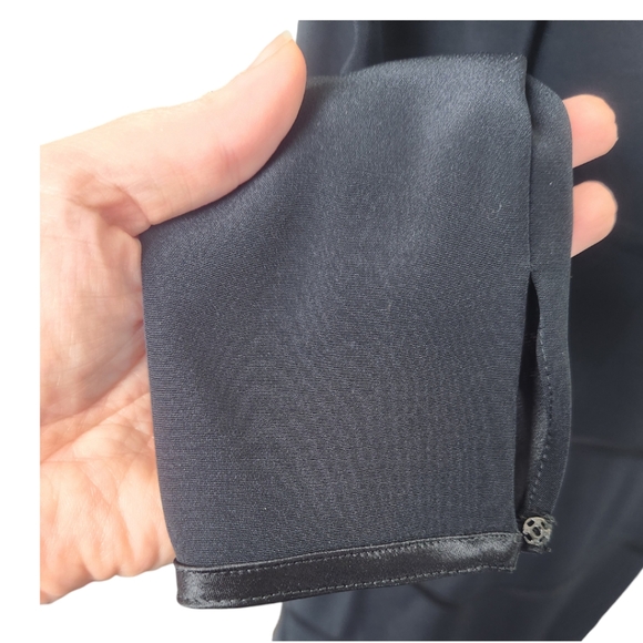 Vintage Niteline Black Formal Evening Gown Mermaid Flare Hem Long Sleeves Size 6 - Picture 8 of 10